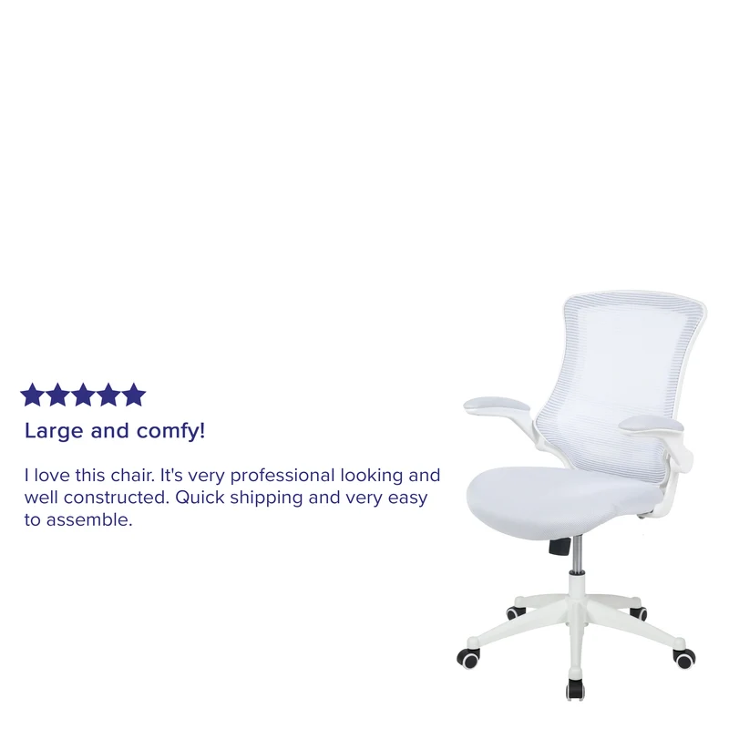 Mid-Back Mesh Swivel Ergonomic Task Office Chair with Flip-Up Arms