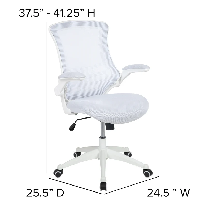Mid-Back Mesh Swivel Ergonomic Task Office Chair with Flip-Up Arms