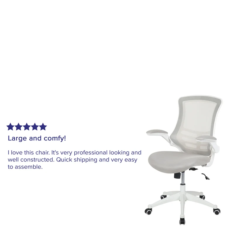 Mid-Back Mesh Swivel Ergonomic Task Office Chair with Flip-Up Arms