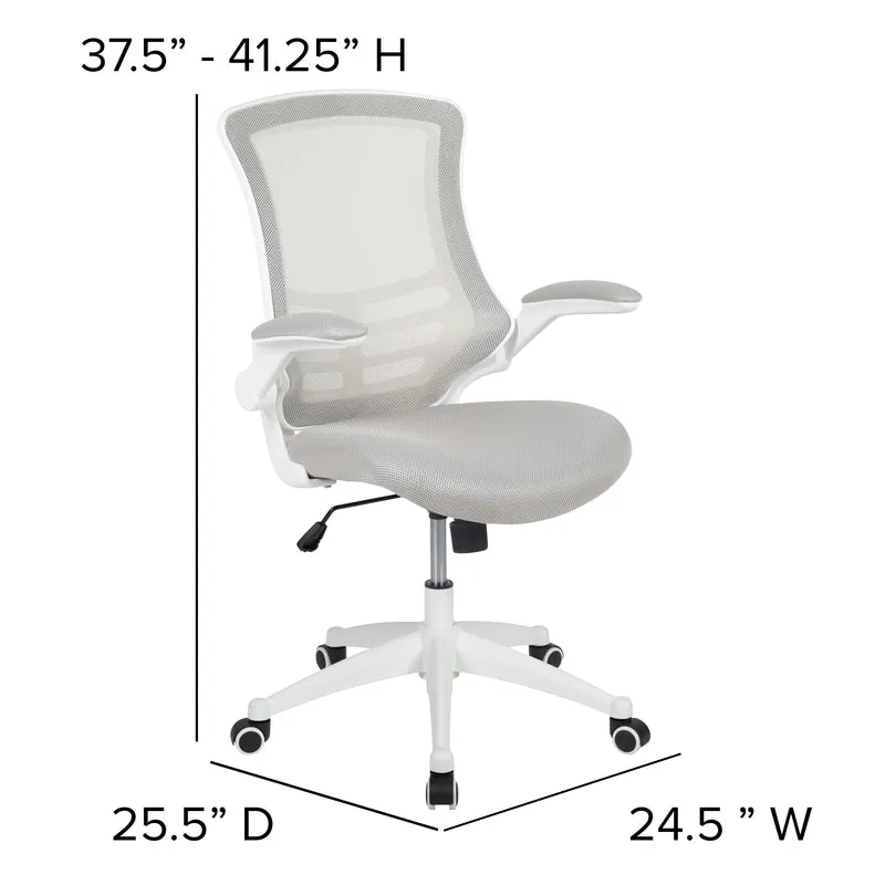 Mid-Back Mesh Swivel Ergonomic Task Office Chair with Flip-Up Arms