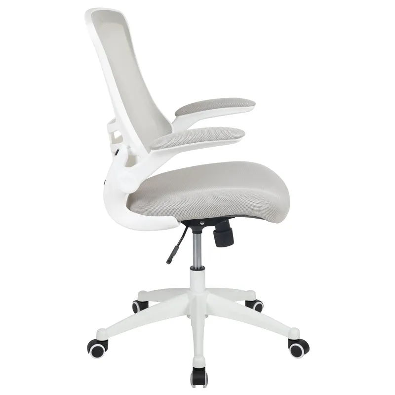 Mid-Back Mesh Swivel Ergonomic Task Office Chair with Flip-Up Arms