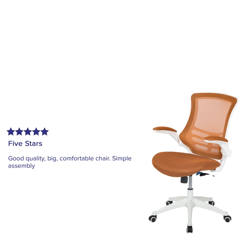 Mid-Back Mesh Swivel Ergonomic Task Office Chair with Flip-Up Arms