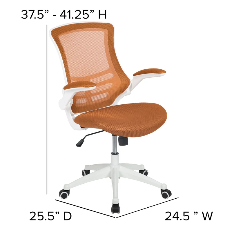 Mid-Back Mesh Swivel Ergonomic Task Office Chair with Flip-Up Arms