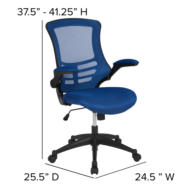 Mid-Back Mesh Swivel Ergonomic Task Office Chair with Flip-Up Arms