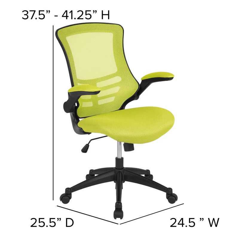 Mid-Back Mesh Swivel Ergonomic Task Office Chair with Flip-Up Arms