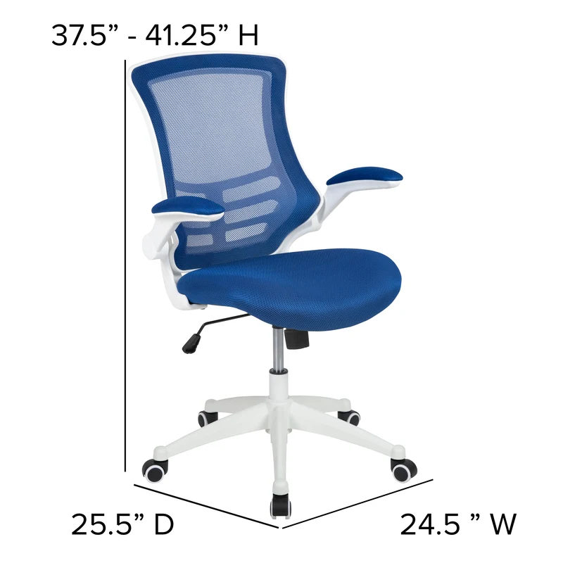 Mid-Back Mesh Swivel Ergonomic Task Office Chair with Flip-Up Arms