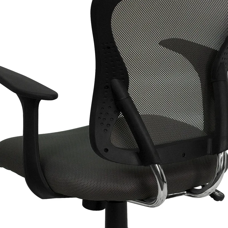 Mid-Back Mesh Swivel Task Office Chair with Chrome Base and Arms