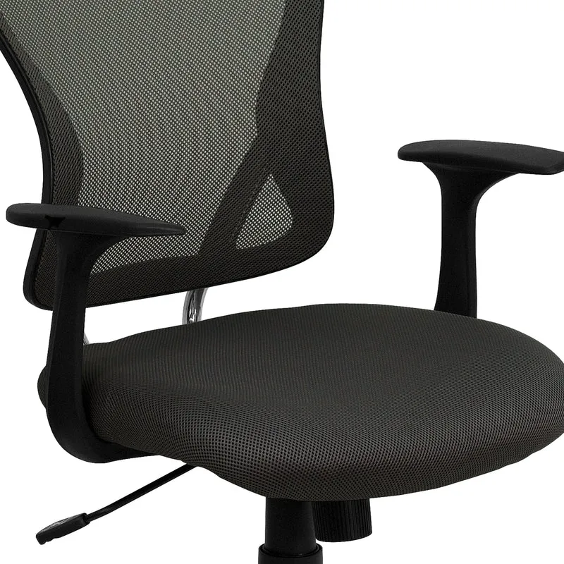 Mid-Back Mesh Swivel Task Office Chair with Chrome Base and Arms