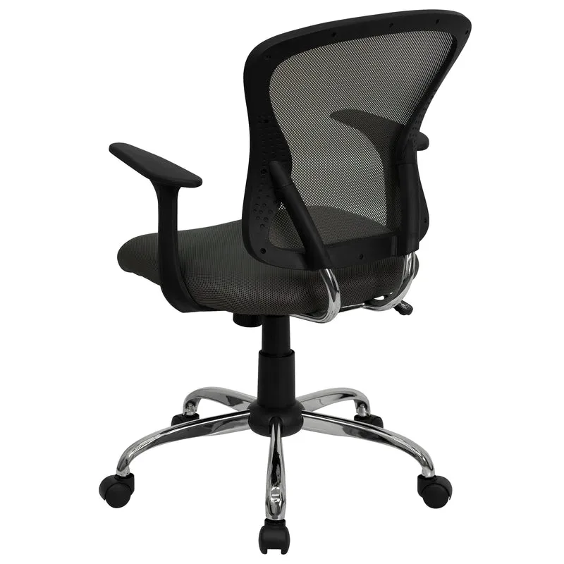 Mid-Back Mesh Swivel Task Office Chair with Chrome Base and Arms