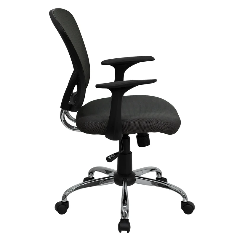 Mid-Back Mesh Swivel Task Office Chair with Chrome Base and Arms
