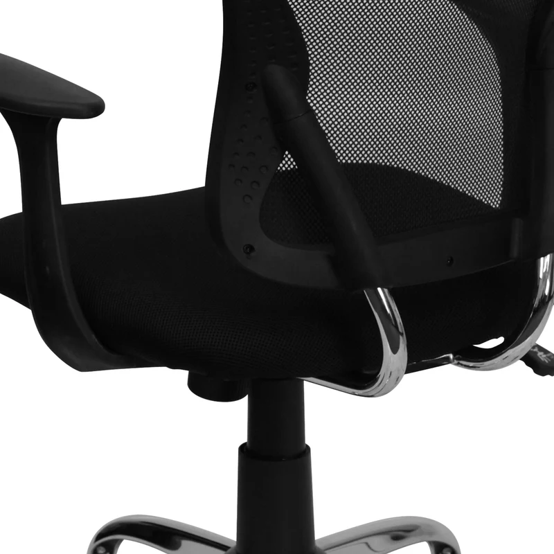 Mid-Back Mesh Swivel Task Office Chair with Chrome Base and Arms