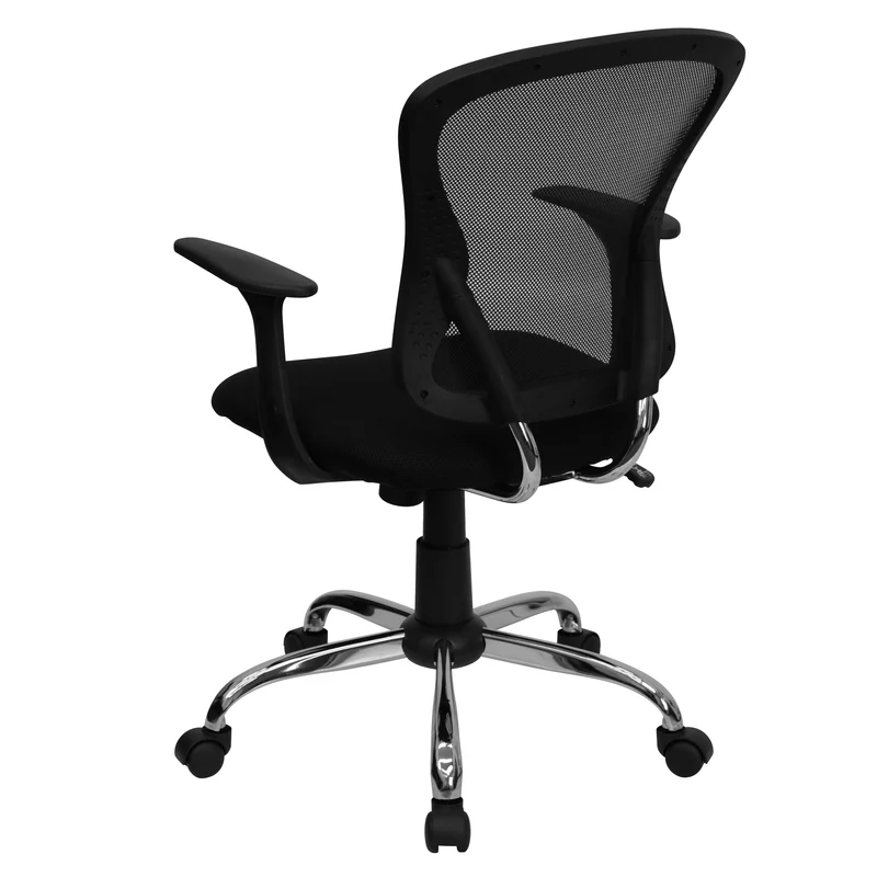 Mid-Back Mesh Swivel Task Office Chair with Chrome Base and Arms