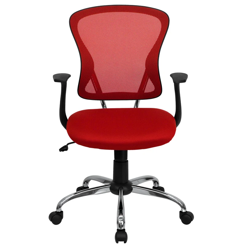 Mid-Back Mesh Swivel Task Office Chair with Chrome Base and Arms