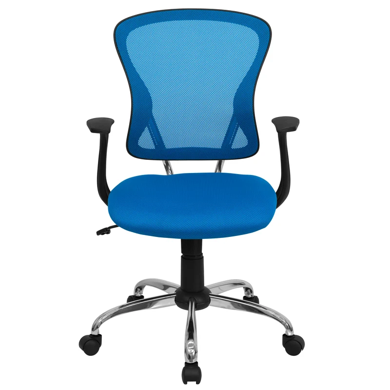 Mid-Back Mesh Swivel Task Office Chair with Chrome Base and Arms