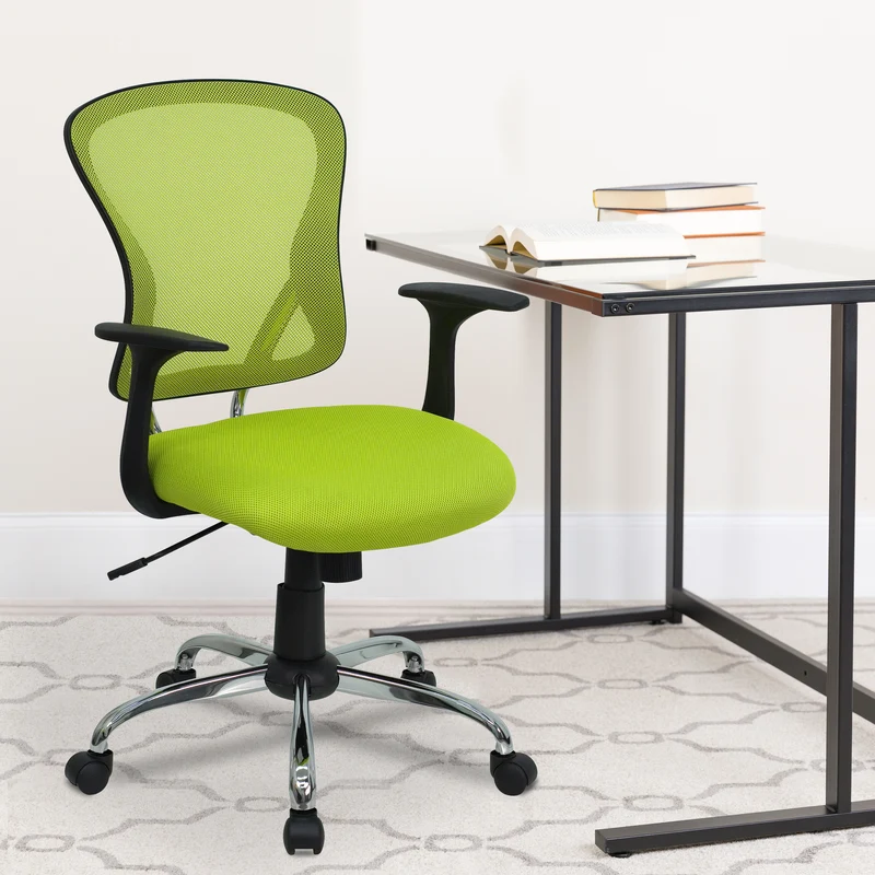 Mid-Back Mesh Swivel Task Office Chair with Chrome Base and Arms