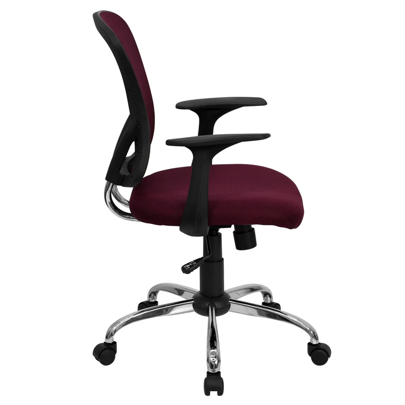 Mid-Back Mesh Swivel Task Office Chair with Chrome Base and Arms