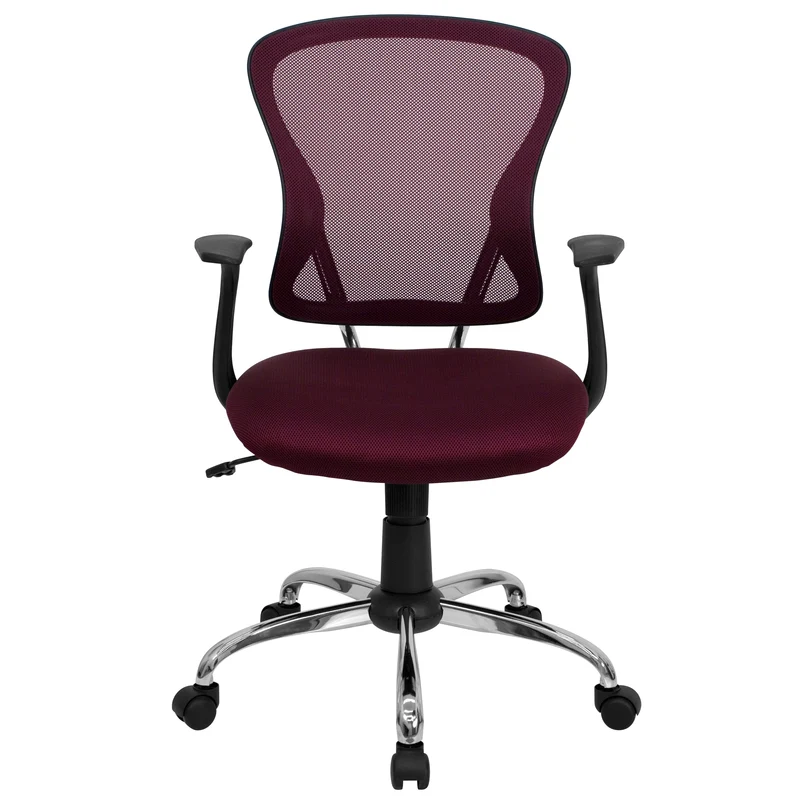 Mid-Back Mesh Swivel Task Office Chair with Chrome Base and Arms