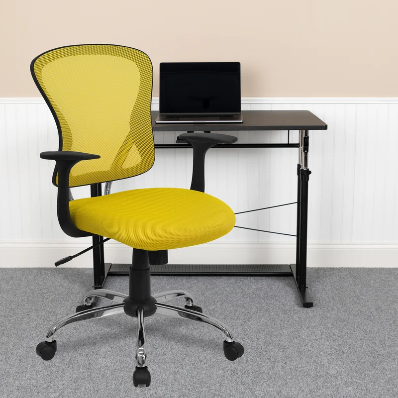 Mid-Back Mesh Swivel Task Office Chair with Chrome Base and Arms