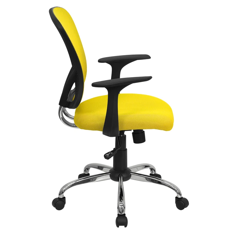 Mid-Back Mesh Swivel Task Office Chair with Chrome Base and Arms