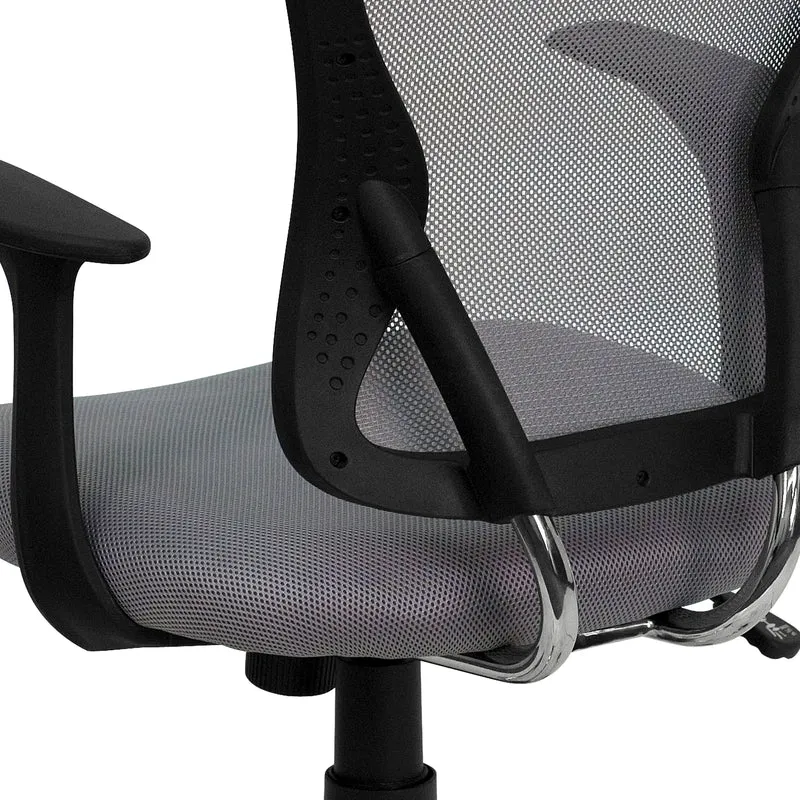 Mid-Back Mesh Swivel Task Office Chair with Chrome Base and Arms