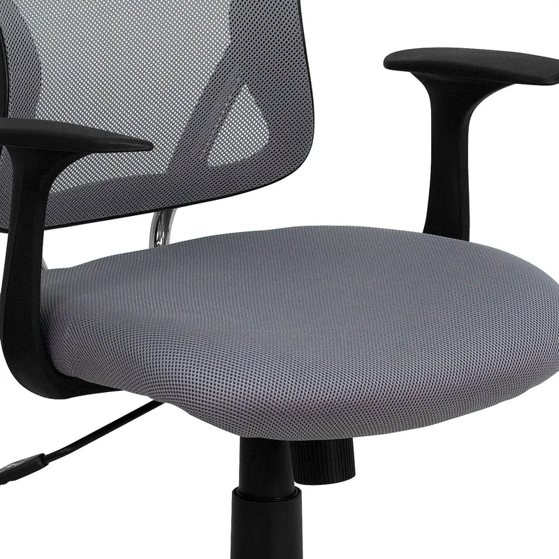 Mid-Back Mesh Swivel Task Office Chair with Chrome Base and Arms