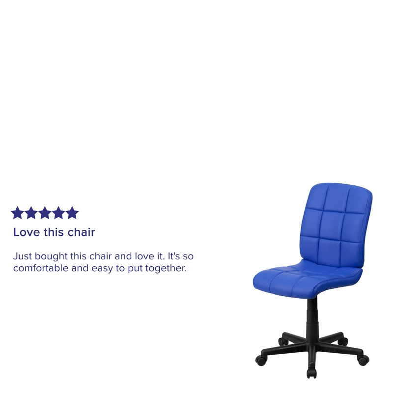Mid-Back Quilted Vinyl Swivel Task Office Chair