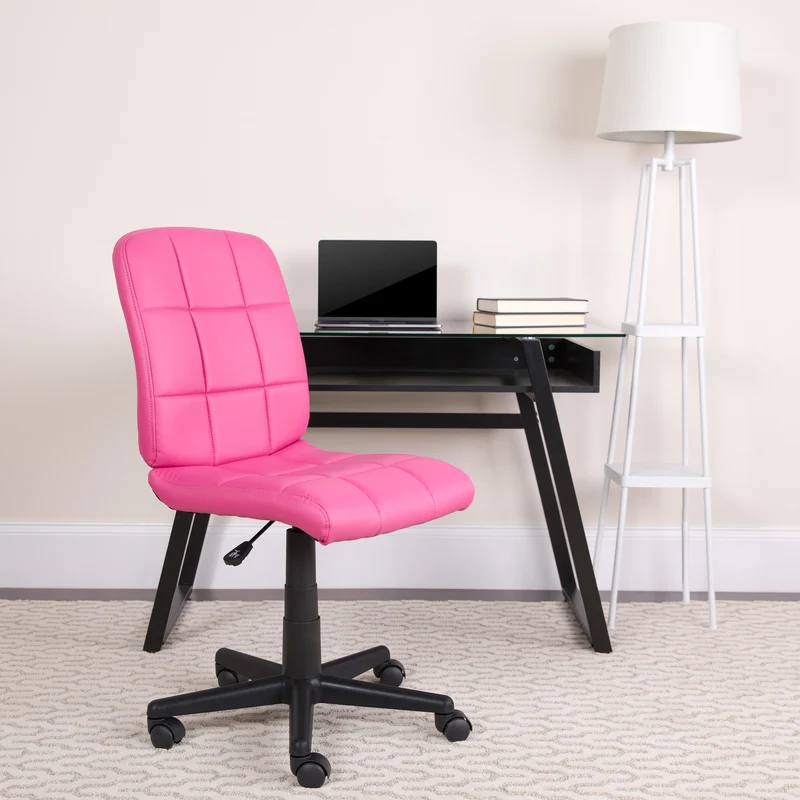 Mid-Back Quilted Vinyl Swivel Task Office Chair