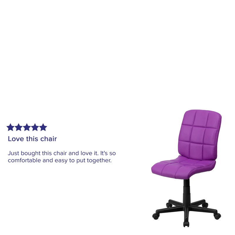 Mid-Back Quilted Vinyl Swivel Task Office Chair