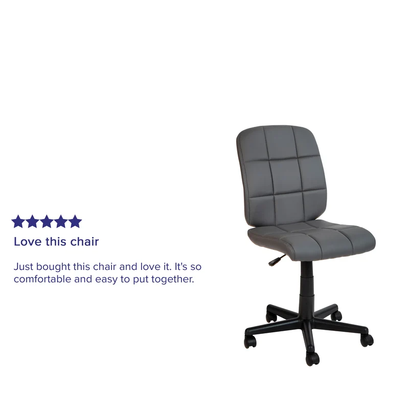 Mid-Back Quilted Vinyl Swivel Task Office Chair