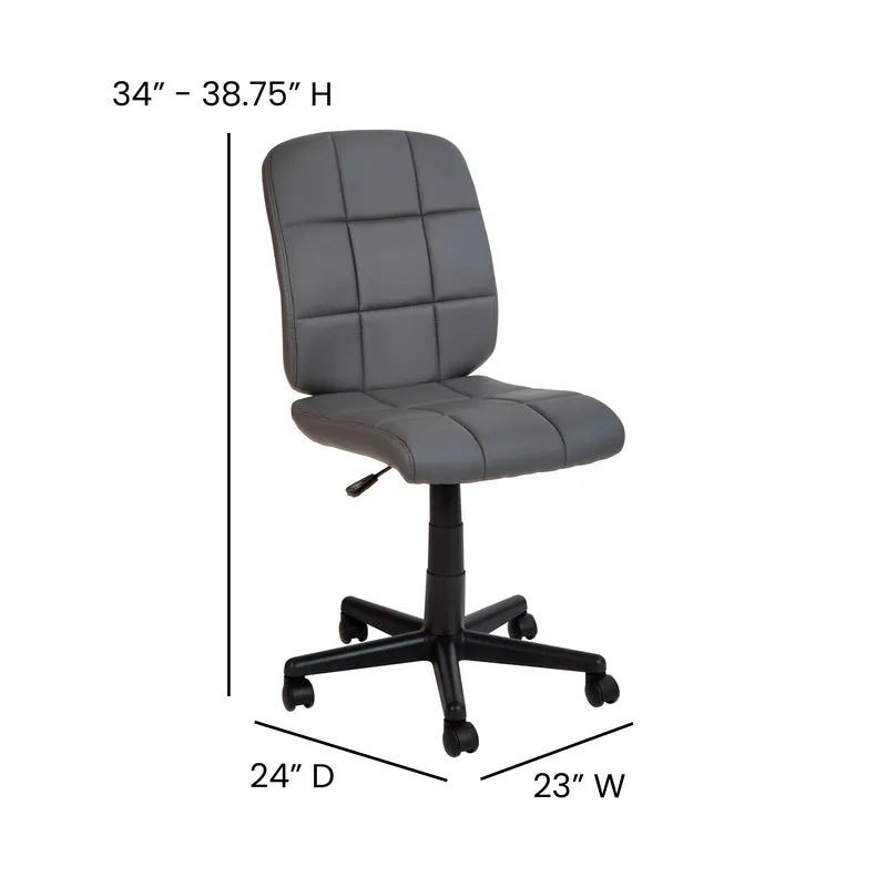 Mid-Back Quilted Vinyl Swivel Task Office Chair