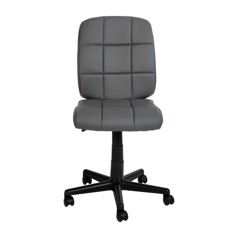 Mid-Back Quilted Vinyl Swivel Task Office Chair