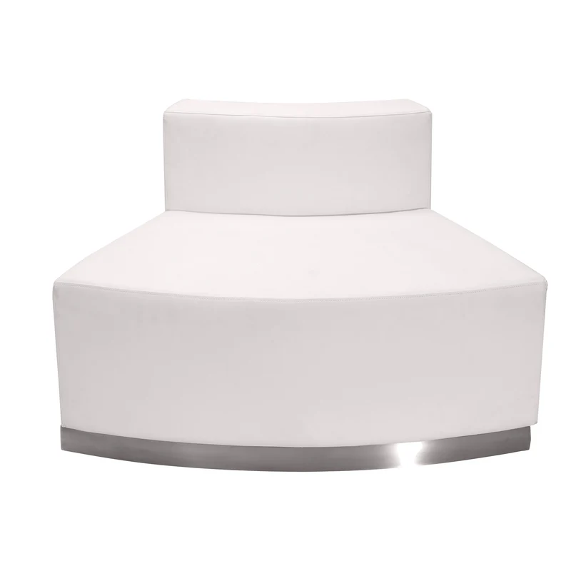 Modular Reception Convex Chair with Brushed Stainless Steel Base