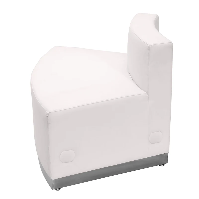 Modular Reception Convex Chair with Brushed Stainless Steel Base