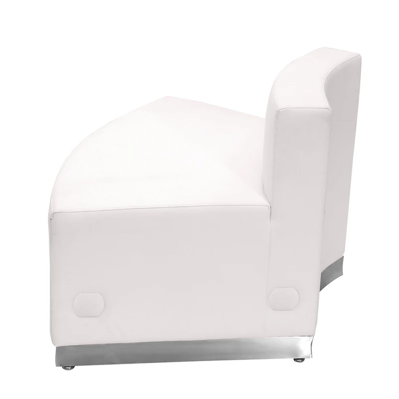 Modular Reception Convex Chair with Brushed Stainless Steel Base