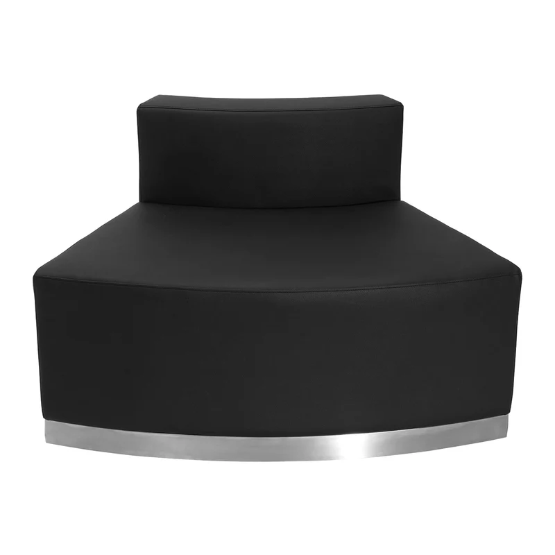 Modular Reception Convex Chair with Brushed Stainless Steel Base