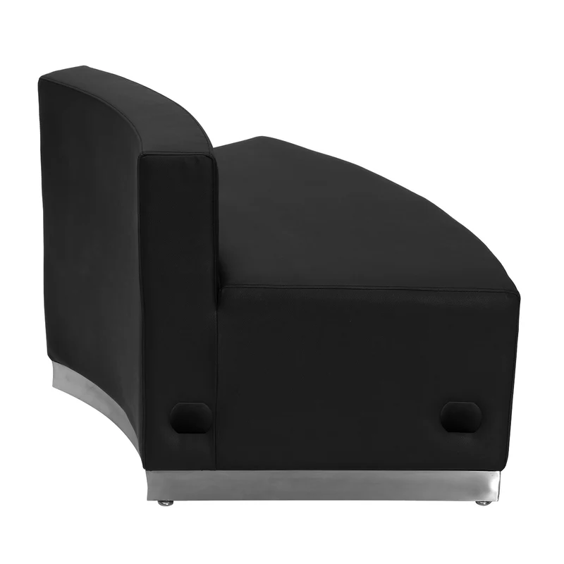 Modular Reception Convex Chair with Brushed Stainless Steel Base