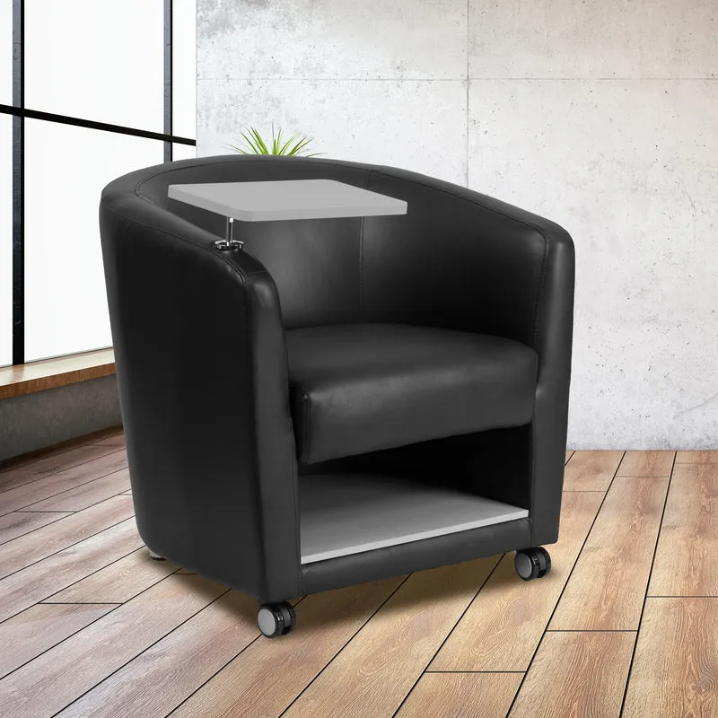 Guest Chair with Tablet Arm, Chrome Legs and Under Seat Storage