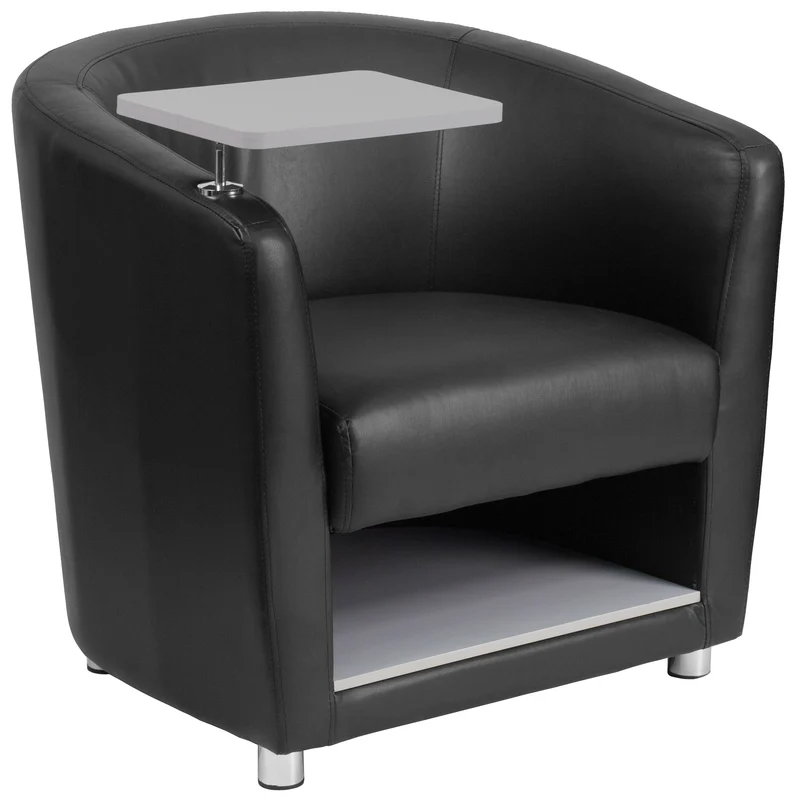 Guest Chair with Tablet Arm, Chrome Legs and Under Seat Storage