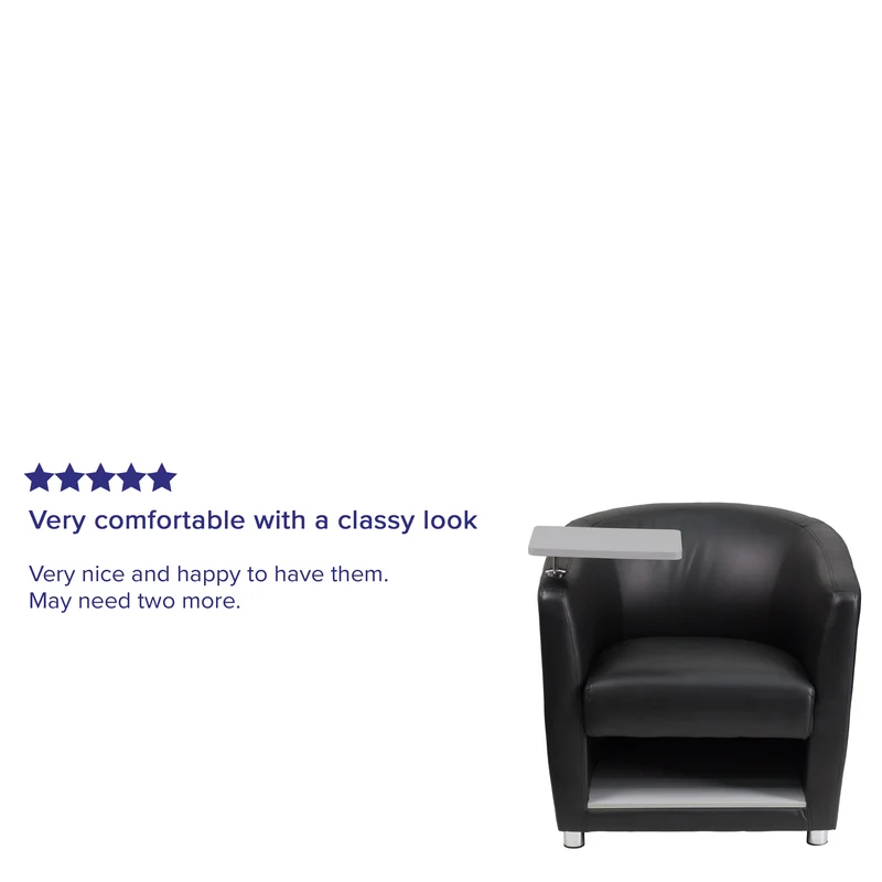 Guest Chair with Tablet Arm, Chrome Legs and Under Seat Storage