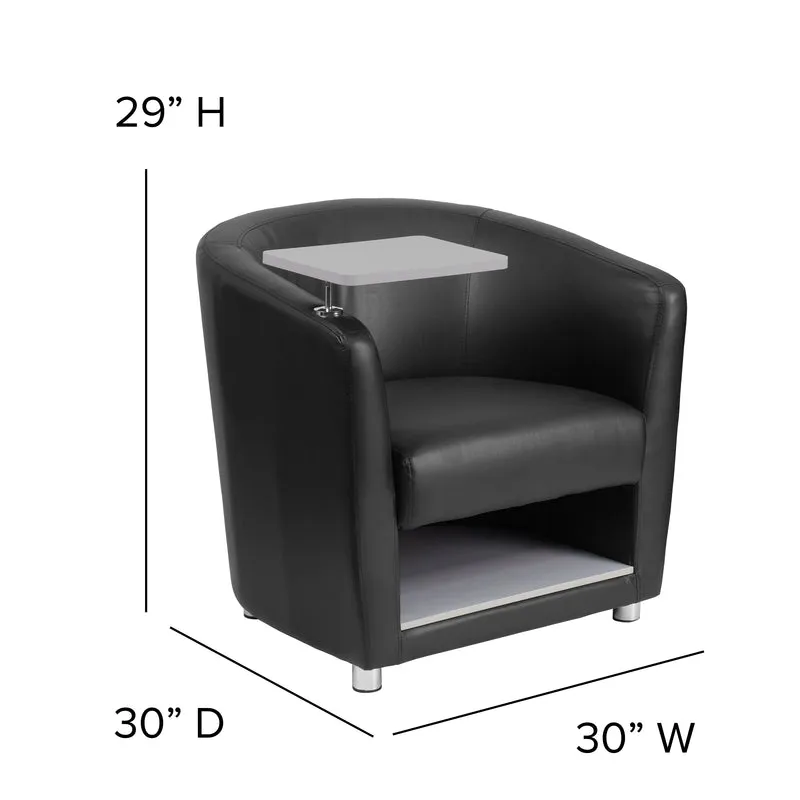 Guest Chair with Tablet Arm, Chrome Legs and Under Seat Storage