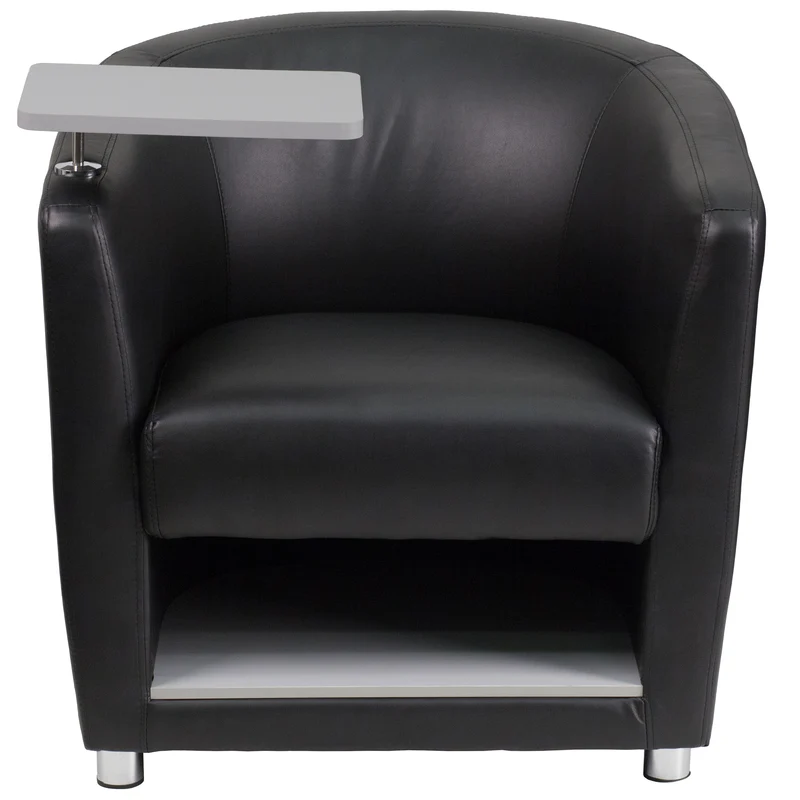 Guest Chair with Tablet Arm, Chrome Legs and Under Seat Storage
