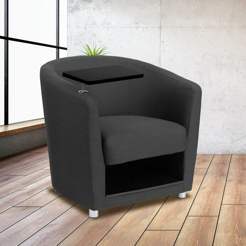 Guest Chair with Tablet Arm, Chrome Legs and Under Seat Storage