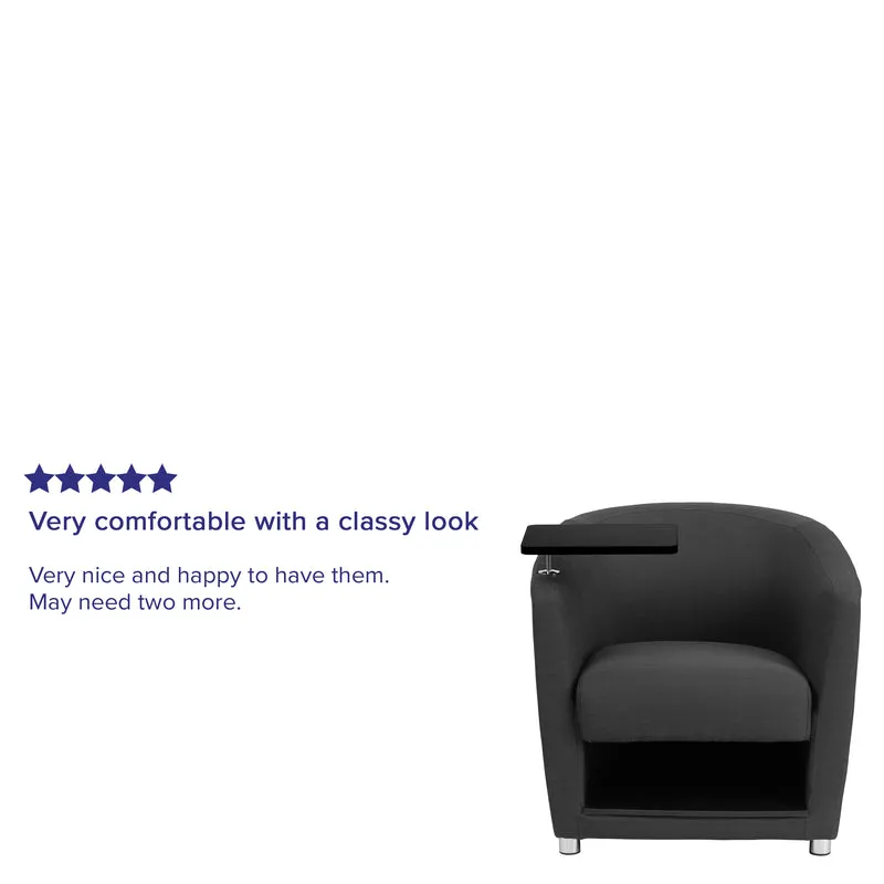 Guest Chair with Tablet Arm, Chrome Legs and Under Seat Storage