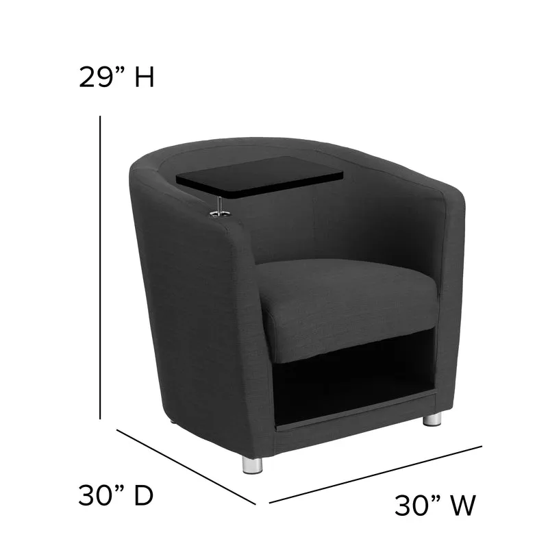 Guest Chair with Tablet Arm, Chrome Legs and Under Seat Storage
