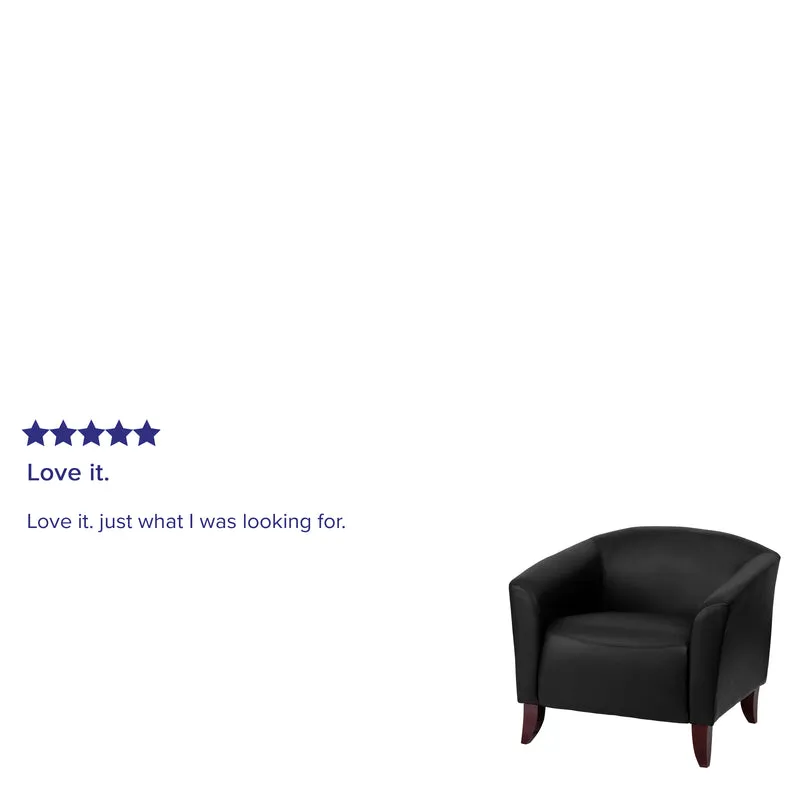 LeatherSoft Living Room/Reception Chair with Cherry Wood Feet