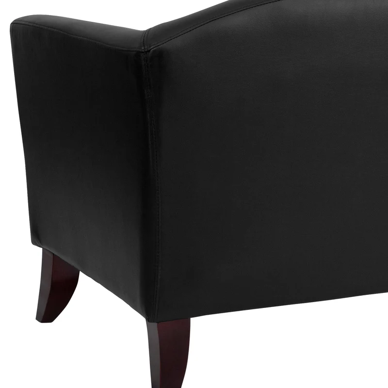 LeatherSoft Living Room/Reception Chair with Cherry Wood Feet
