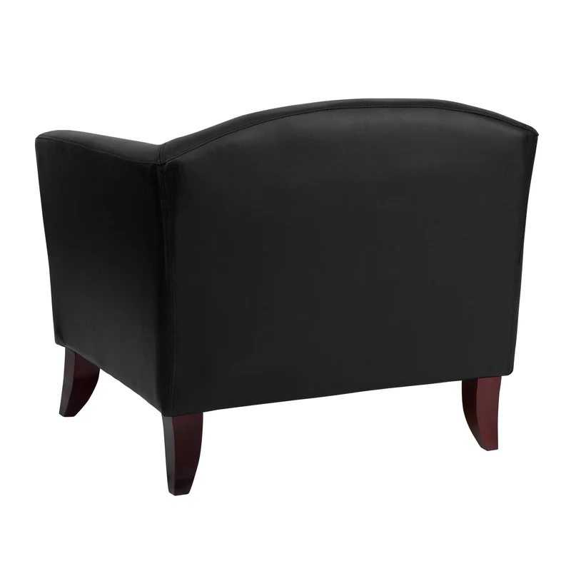 LeatherSoft Living Room/Reception Chair with Cherry Wood Feet