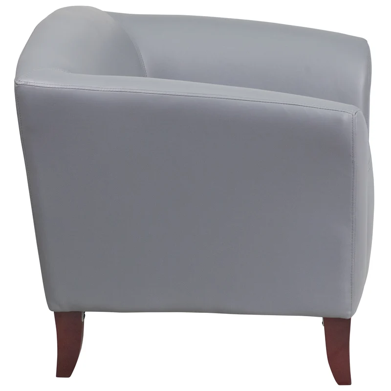 LeatherSoft Living Room/Reception Chair with Cherry Wood Feet