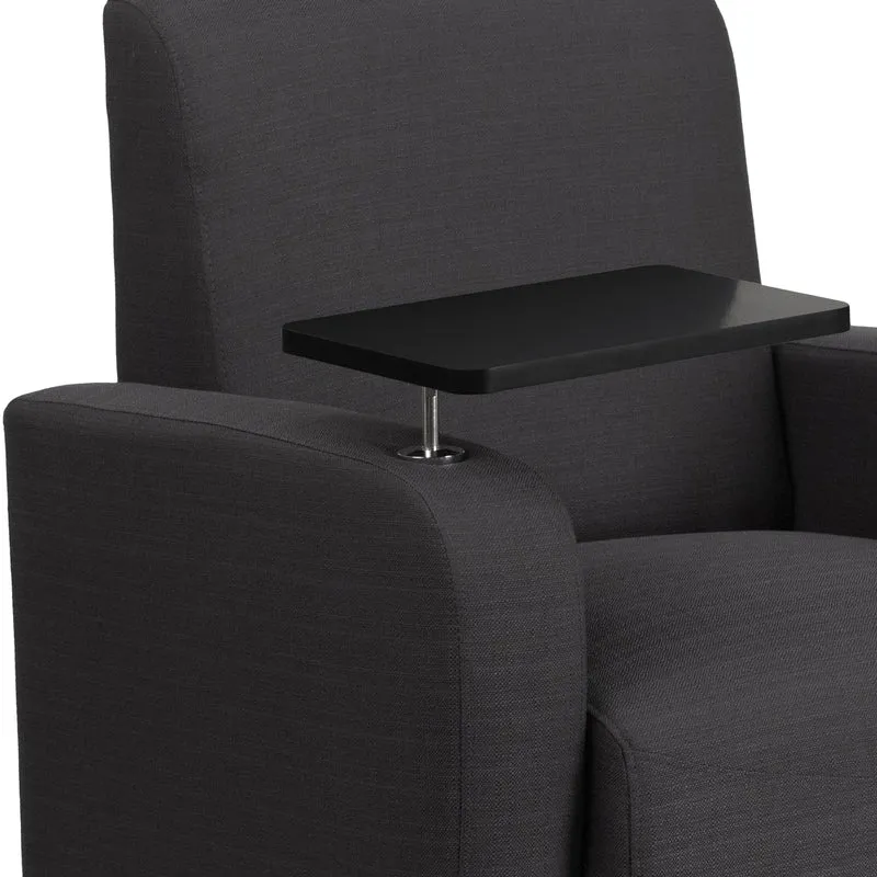Fabric Guest Chair with Tablet Arm and Chrome Legs
