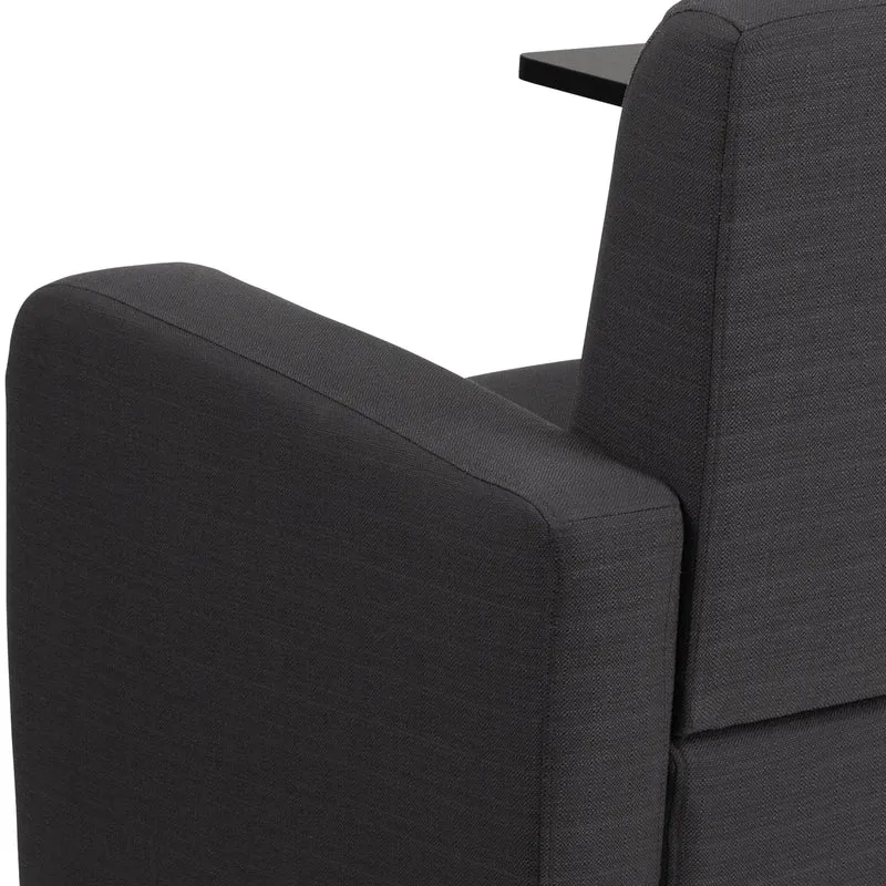 Fabric Guest Chair with Tablet Arm and Chrome Legs